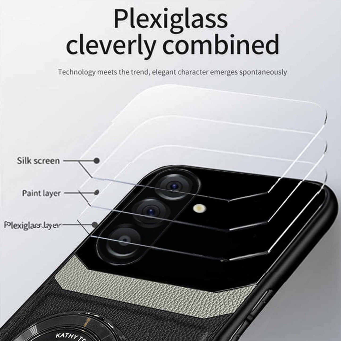 Samsung Galaxy A16 5G Original Luxury Leather Lens Magnifier Ring Stand Case