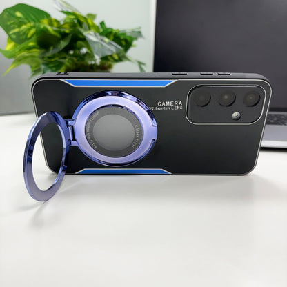 Samsung Galaxy S24 FE 5G Original Luxury Aluminium Metal Magnifier Ring Stand Case