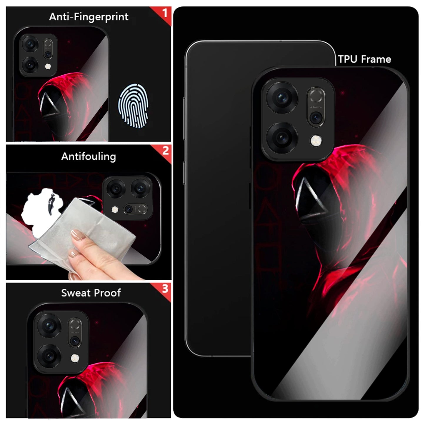 Oppo Reno 14 5G Premium Acrylic Shockproof Glass Back Case (Triangle Mask)