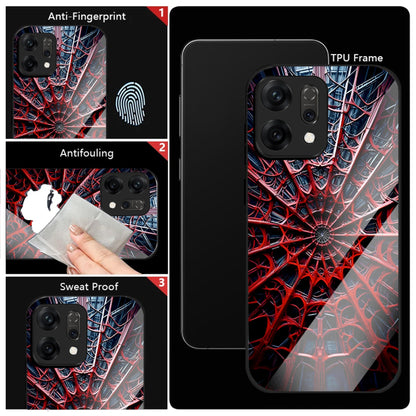 Oppo Reno 14 5G Premium Acrylic Shockproof Glass Back Case (Spider Vault)