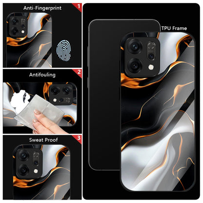 Oppo Reno 14 5G Premium Acrylic Shockproof Glass Back Case (Lava Veins)