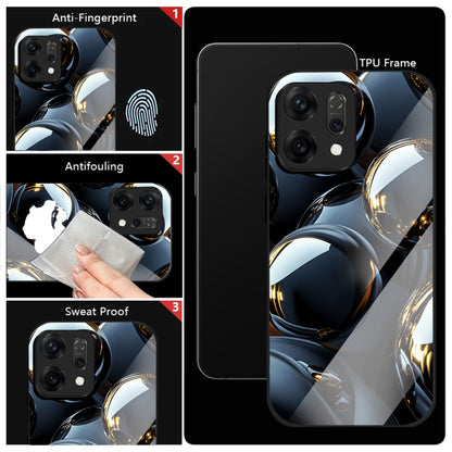 Oppo Reno 14 5G Premium Acrylic Shockproof Glass Back Case (Mirror Spheres)