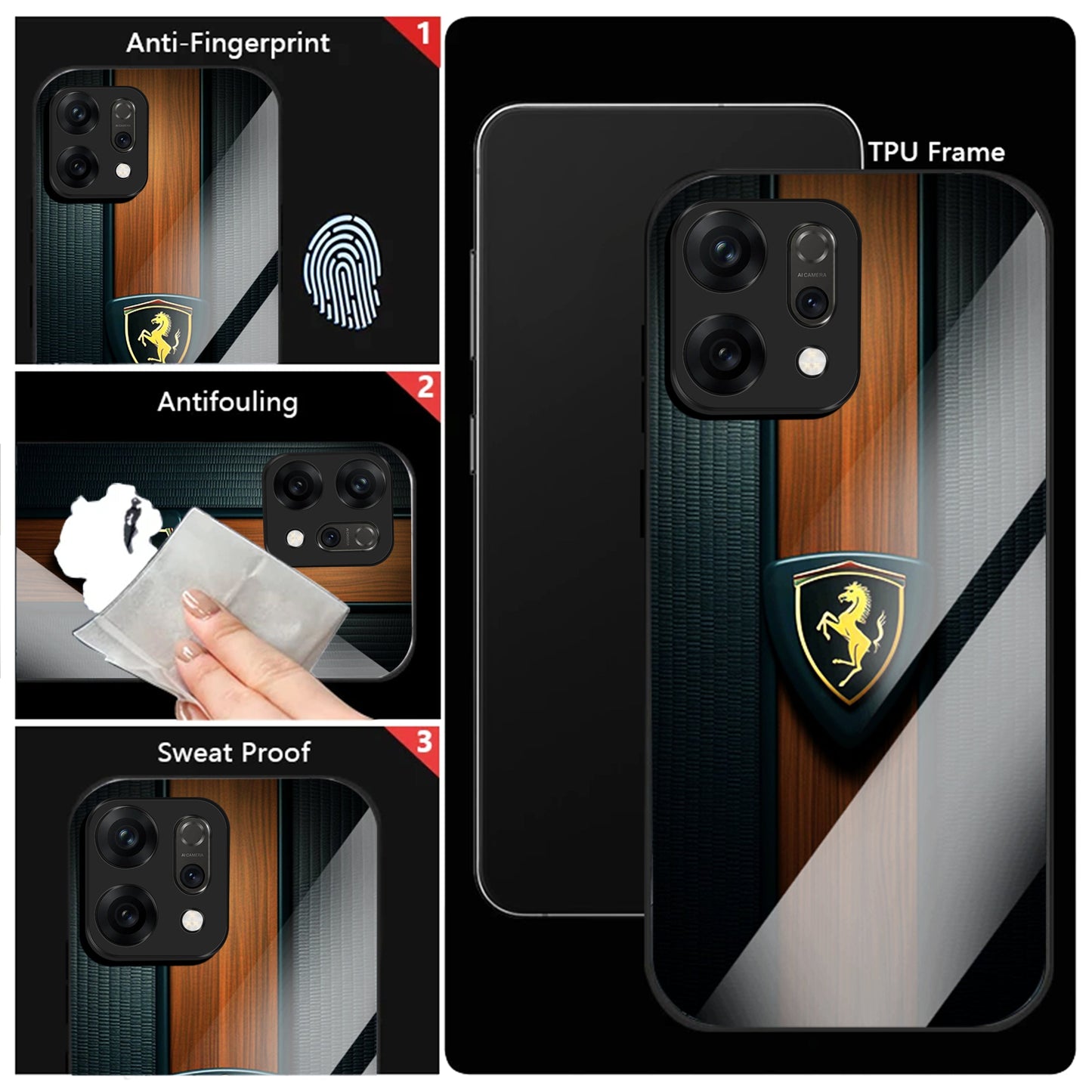 Oppo Reno 14 5G Premium Acrylic Shockproof Glass Back Case (Royal Roadster)