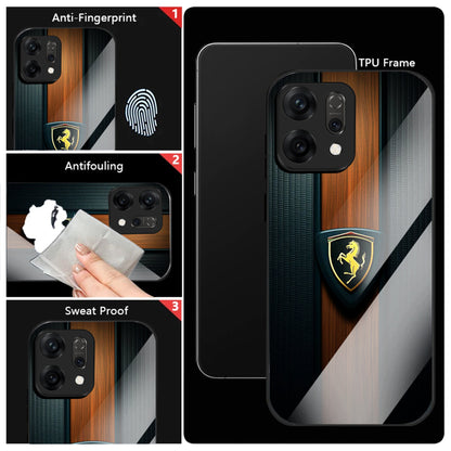 Oppo Reno 14 5G Premium Acrylic Shockproof Glass Back Case (Royal Roadster)