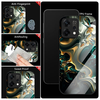 Oppo Reno 14 5G Premium Acrylic Shockproof Glass Back Case (Ocean Ember)