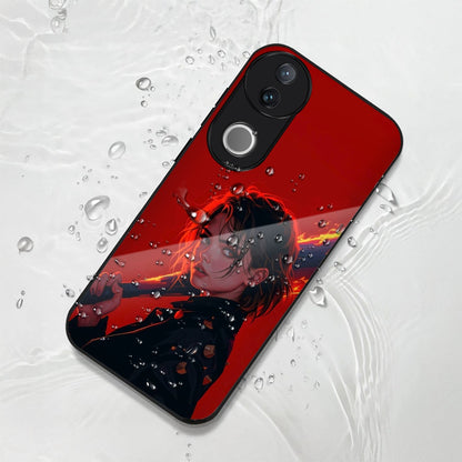 Vivo V50 5G Premium Acrylic Shockproof Glass Back Case (Flame Case)