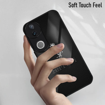 Vivo V50 5G Premium Acrylic Shockproof Glass Back Case (Ferrari Carbon Fiber)
