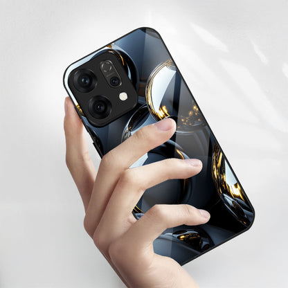 Oppo Reno 14 5G Premium Acrylic Shockproof Glass Back Case (Mirror Spheres)