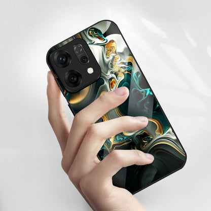 Oppo Reno 14 5G Premium Acrylic Shockproof Glass Back Case (Ocean Ember)