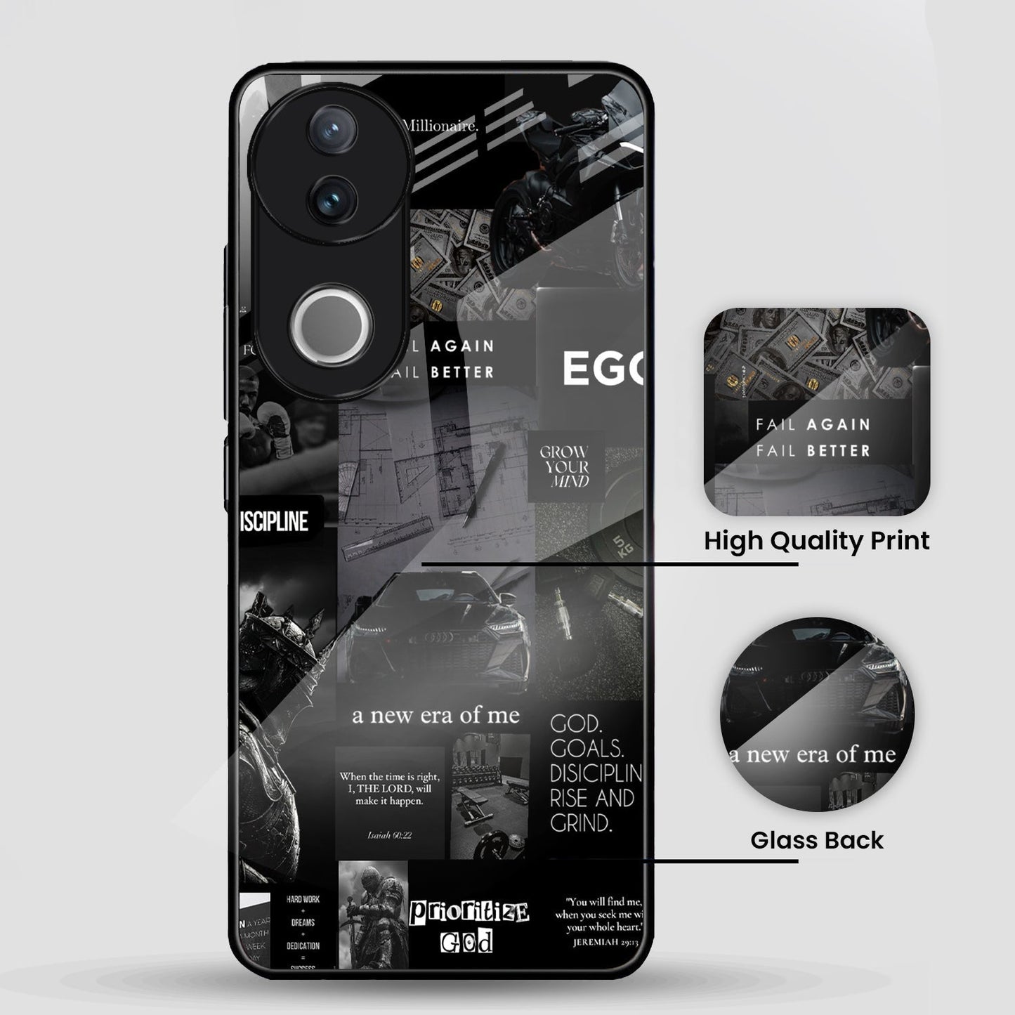 Vivo V50 5G Premium Acrylic Shockproof Glass Back Case (New Era)