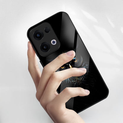 Oppo Reno 13 5G Premium Acrylic Shockproof Glass Back Case (Midnight Owl)