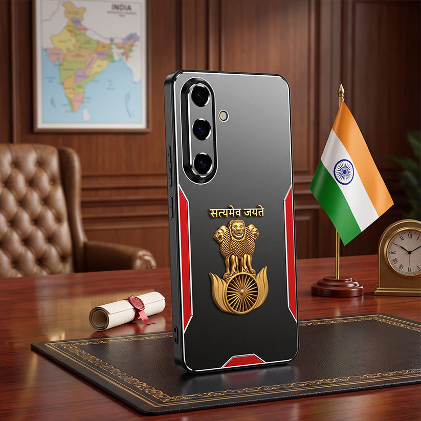 Samsung Galaxy A16 5G Satyamev Jayate 3D Metal Aluminium Back Case