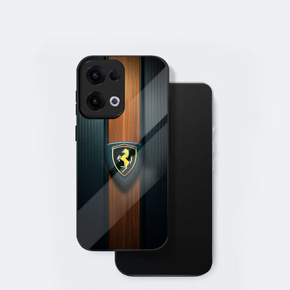 Oppo Reno 13 5G Premium Acrylic Shockproof Glass Back Case (Royal Roadster)