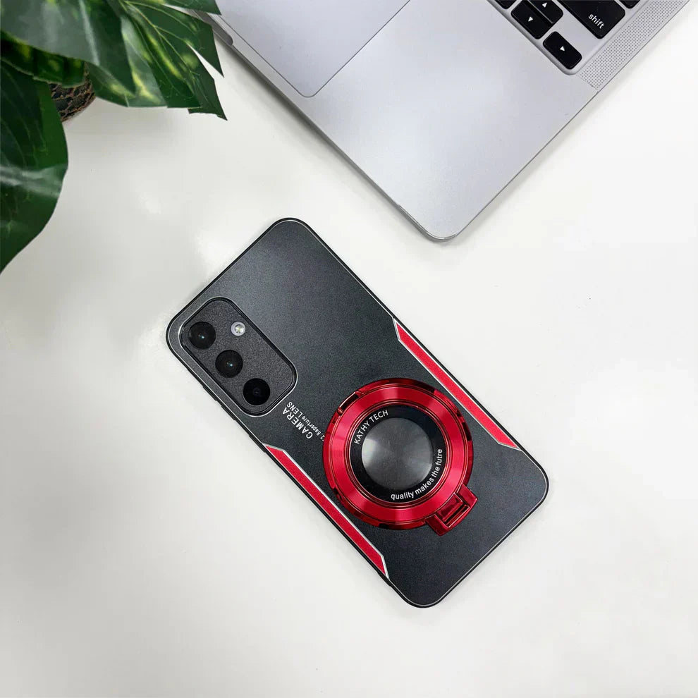 Samsung Galaxy A35 5G Original Luxury Aluminium Metal Magnifier Ring Stand Case