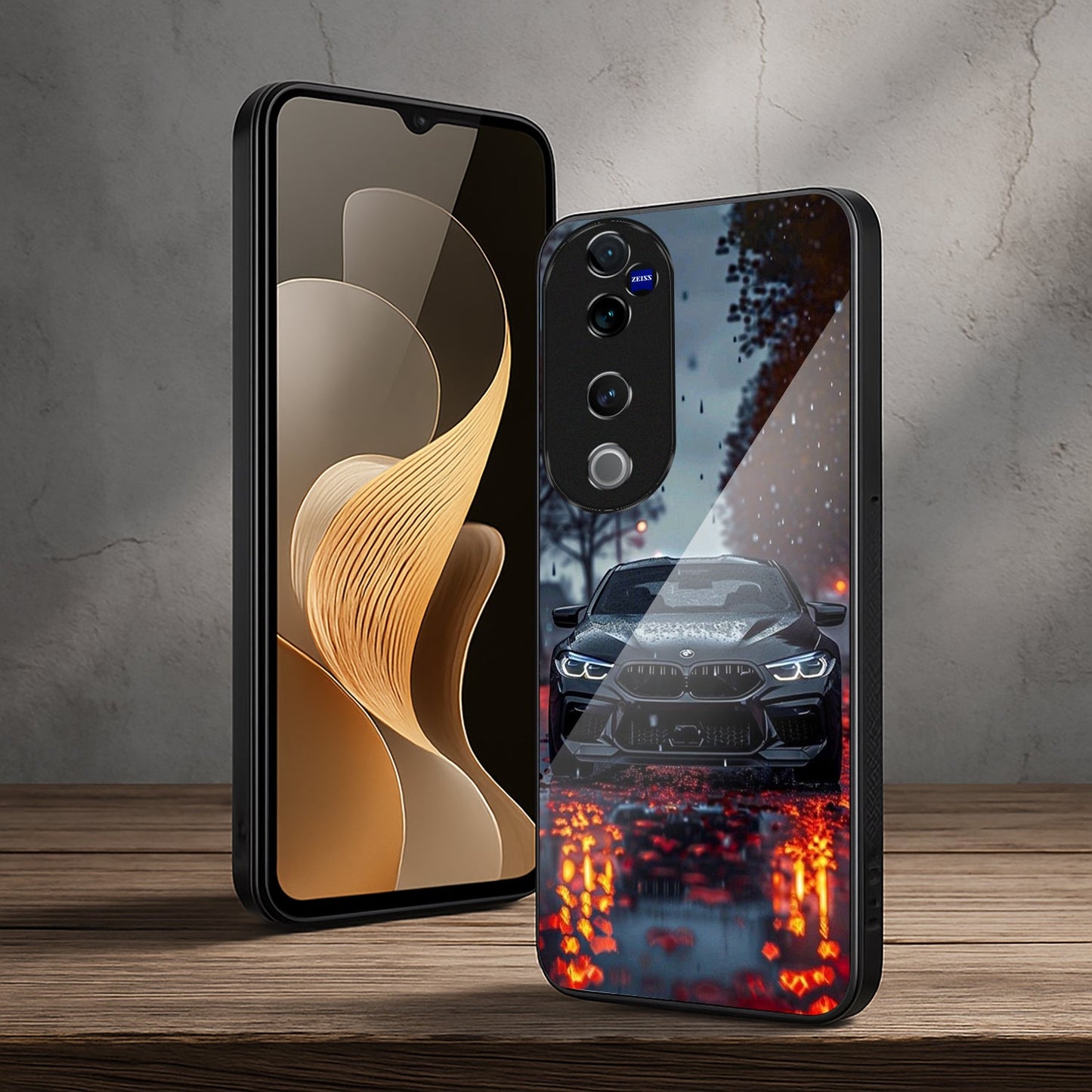 Vivo V40 Pro 5G Premium Acrylic Shockproof Glass Back Case (Black Phantom)