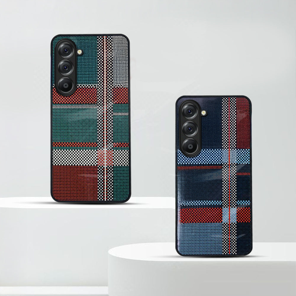 Samsung Galaxy A56 Luxury Grid Pattern Glass Back Shockproof Case