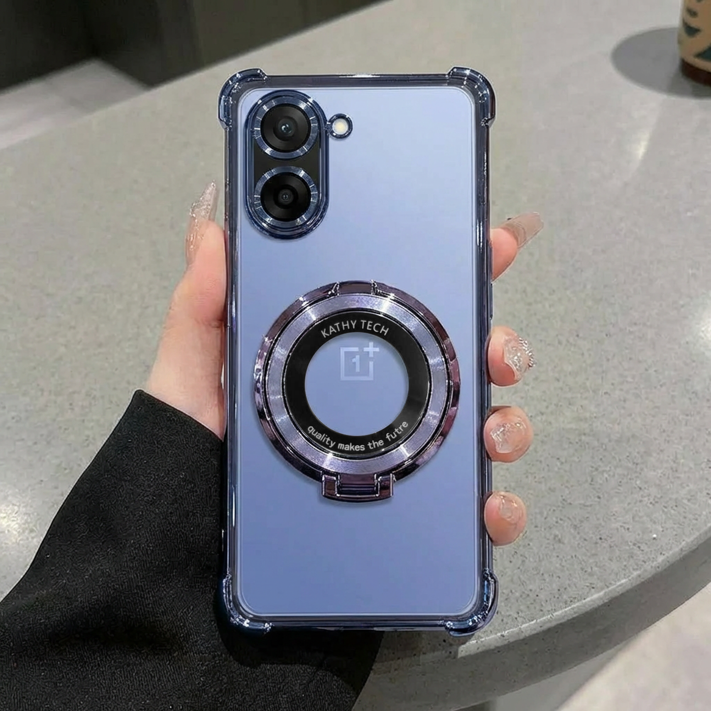 OnePlus Nord CE5 5G Original Luxury Magnifier Ring Stand Shockproof Airbags Corner Case