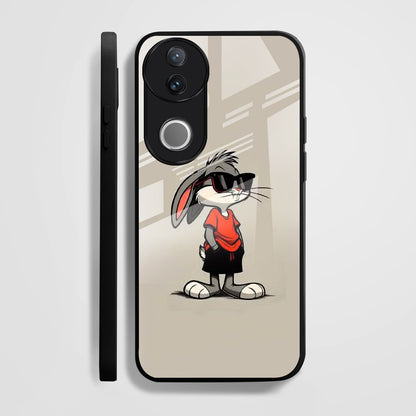 Vivo V50 5G Premium Acrylic Shockproof Glass Back Case (Bunny Case)