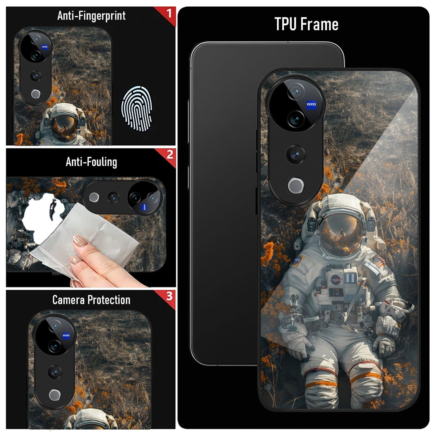 Vivo V40 Pro 5G Premium Acrylic Shockproof Glass Back Case (Gravity)