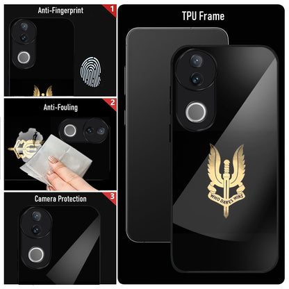 Vivo V50 5G Premium Acrylic Shockproof Glass Back Case (Dares Wins)