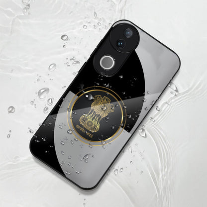 Vivo V50 5G Premium Acrylic Shockproof Glass Back Case (Satyamev Noir)