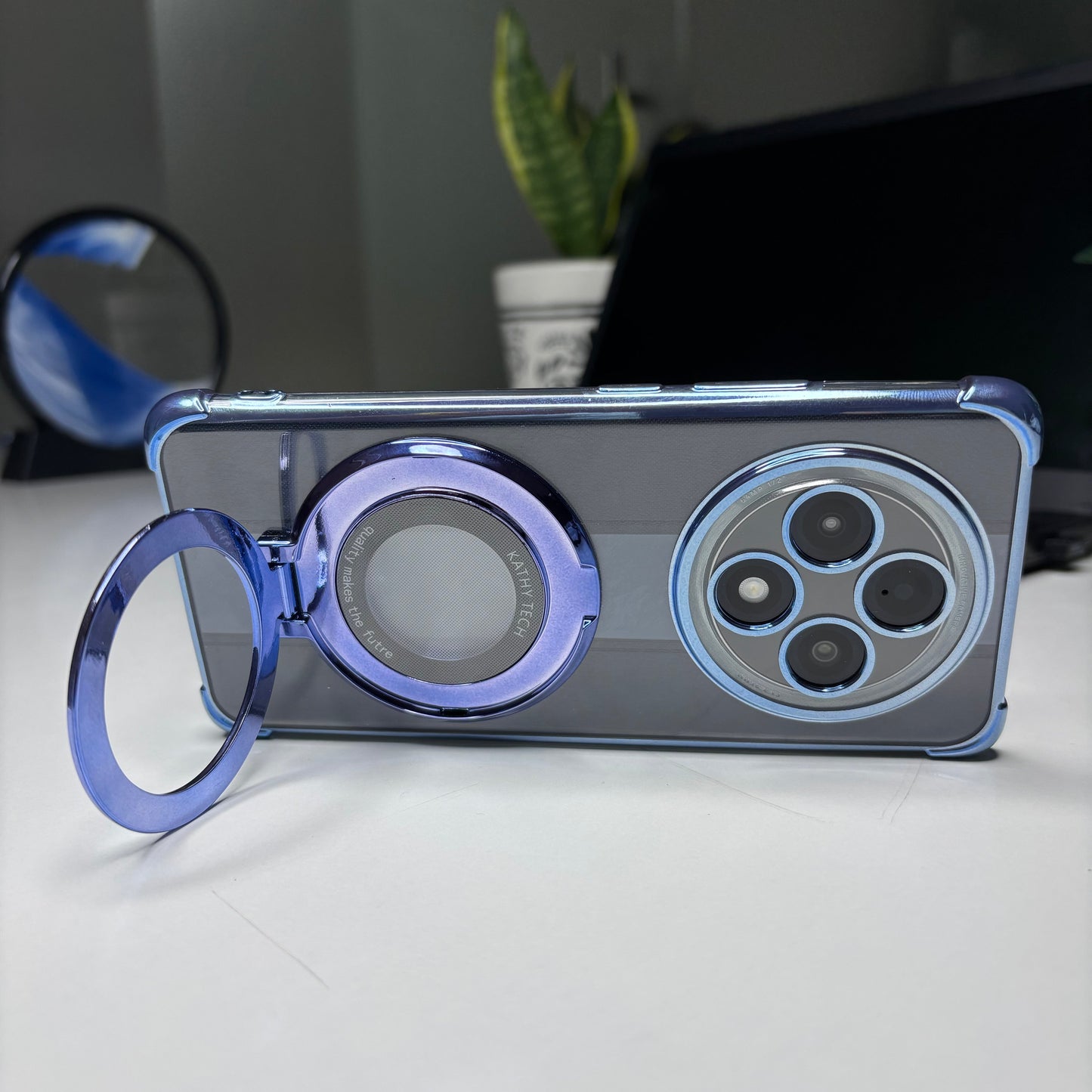 Oppo F27 Pro+ 5G Original Luxury Magnifier Ring Stand Shockproof Airbags Corner Case