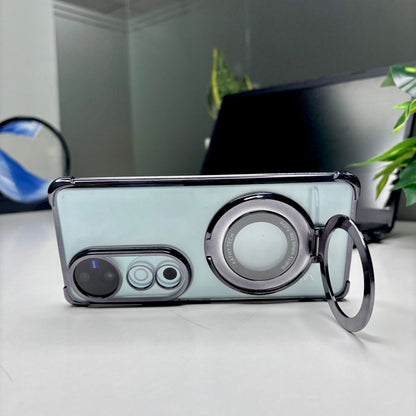Vivo V40 Pro 5G Original Luxury Magnifier Ring Stand Shockproof Airbags Corner Case