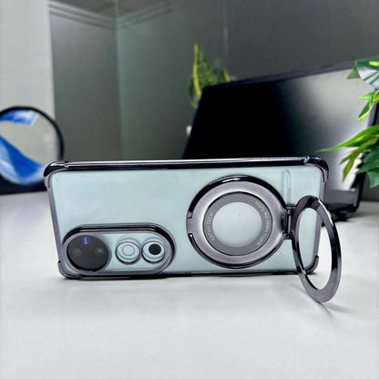 Vivo V40 Pro 5G Original Luxury Magnifier Ring Stand Shockproof Airbags Corner Case