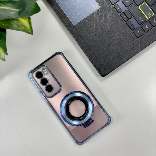 Oppo Reno 12 Pro 5G Original Luxury Magnifier Ring Stand Shockproof Airbags Corner Case