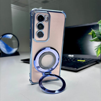 Oppo Reno12 5G Original Luxury Magnifier Ring Stand Shockproof Airbags Corner Case