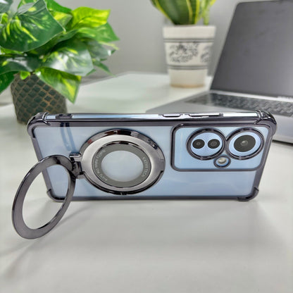 Oppo F25 Pro 5G Original Luxury Magnifier Ring Stand Shockproof Airbags Corner Case