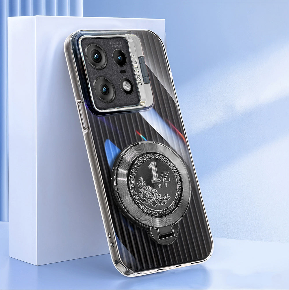 Motorola Edge 50 Pro case with rotating billion wheel stand
