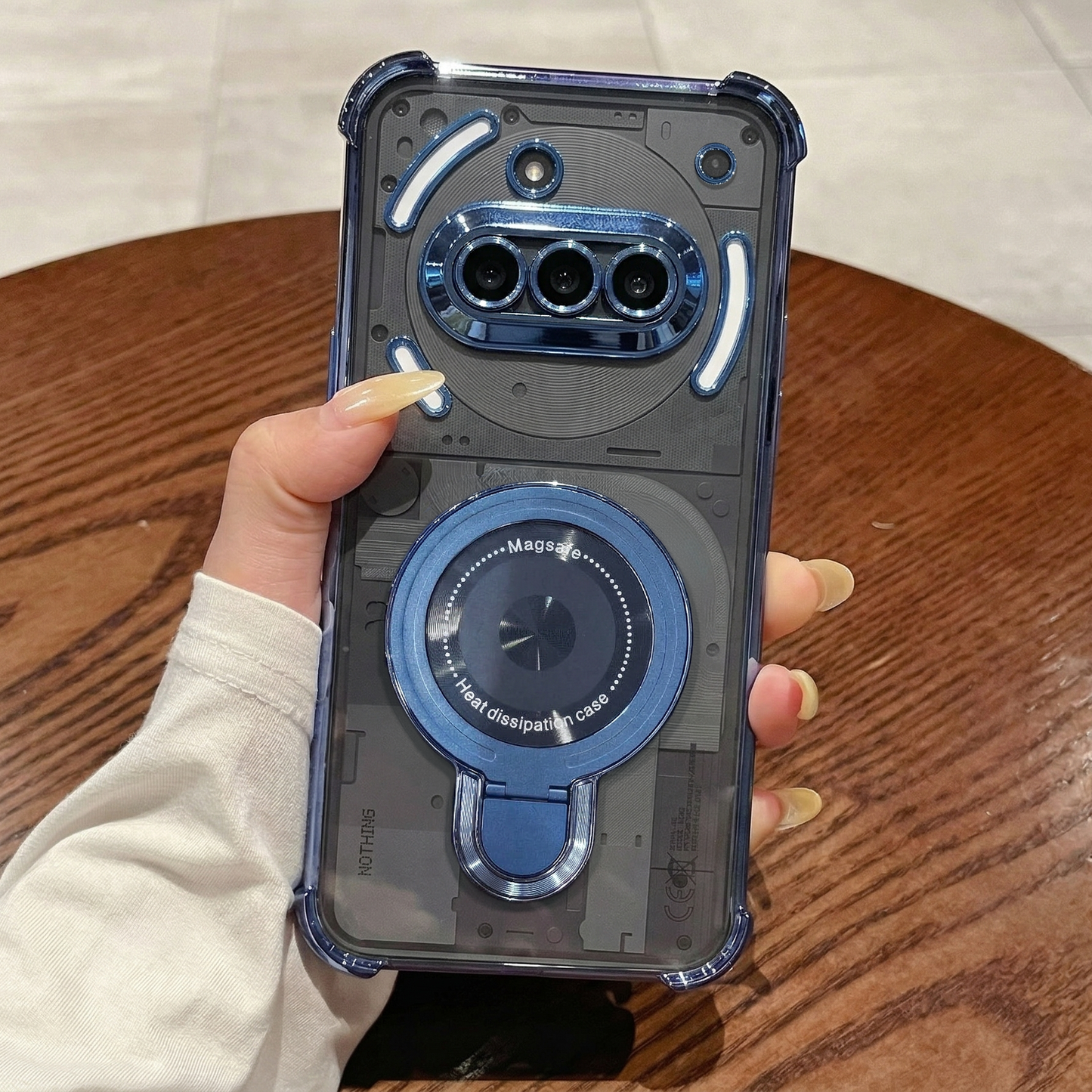 Nothing Phone 3a 5G Luxury Four Corner Invincible Bracket Ring Stand Case