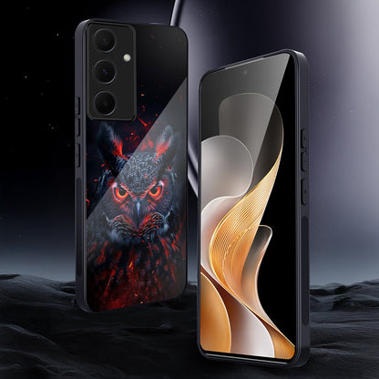 Samsung Galaxy A36 Premium Acrylic Shockproof Glass Back Case (Inferno Owl)