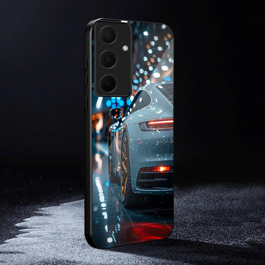 Samsung Galaxy A56 Premium Acrylic Shockproof Glass Back Case (Night Drive)