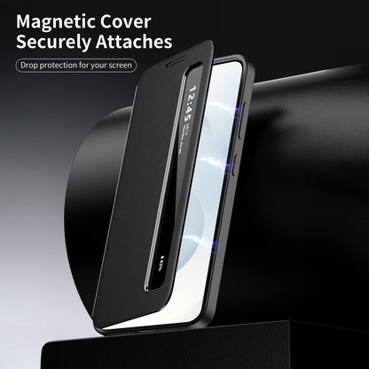 Samsung Galaxy S25 FE 5G Smart Side Window Flip Leather Case