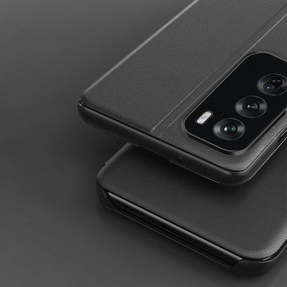 Oppo Reno 12 5G Luxury Half Window Leather Flip Case