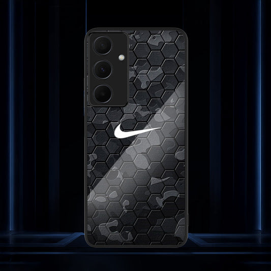 Samsung Galaxy A56 Premium Acrylic Shockproof Glass Back Case (Nike vibe)