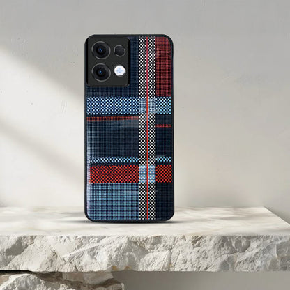 Oppo Reno13 Luxury Grid Pattern Glass Back Shockproof Case