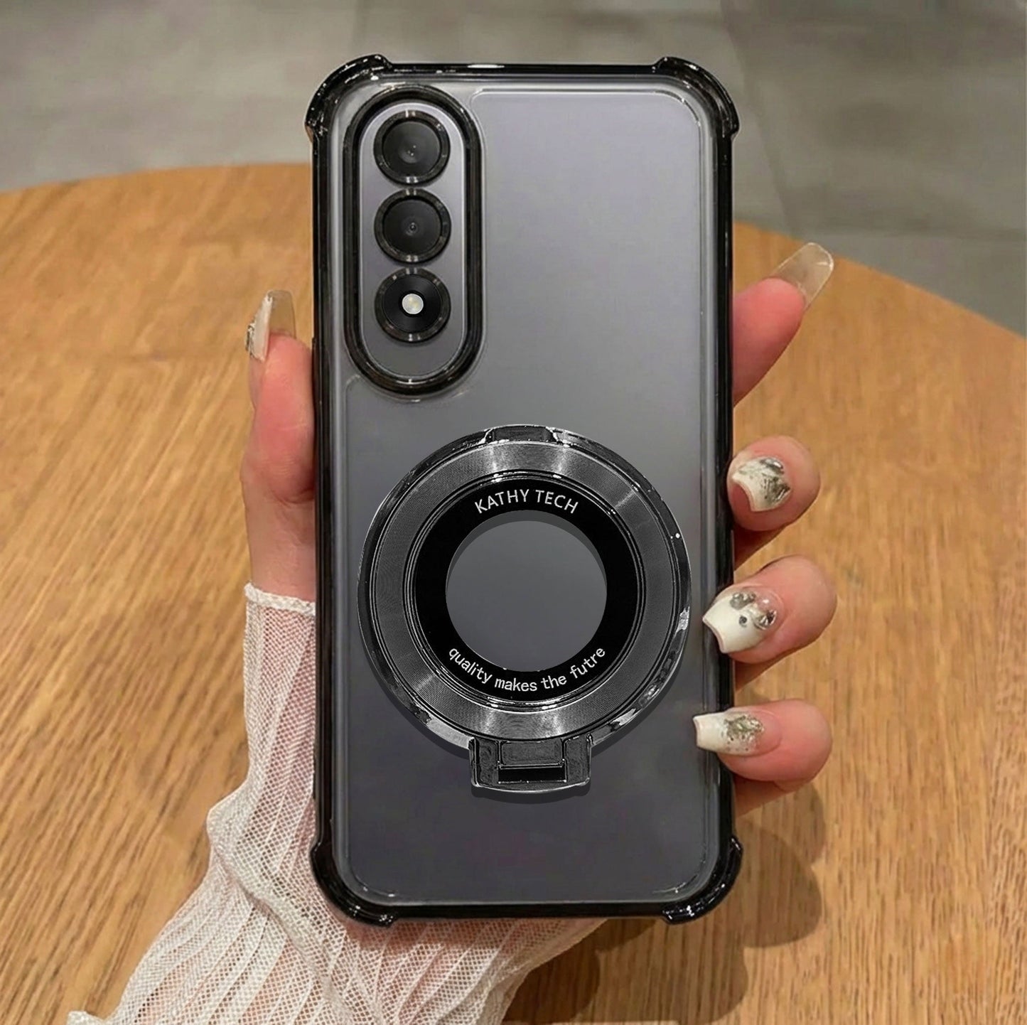 OnePlus Nord 5 5G Original Luxury Magnifier Ring Stand Shockproof Airbags Corner Case