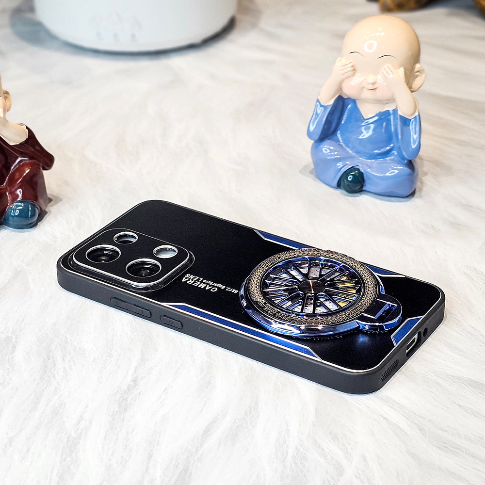 Oppo Reno 13 5G Stress Buster Wheel Aluminium Metal Scratch Resistant Back Case