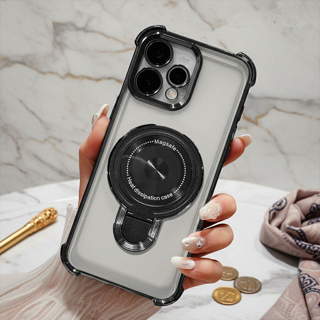 Oppo Reno 15 5G Luxury Four Corner Invincible Bracket Ring Stand Case