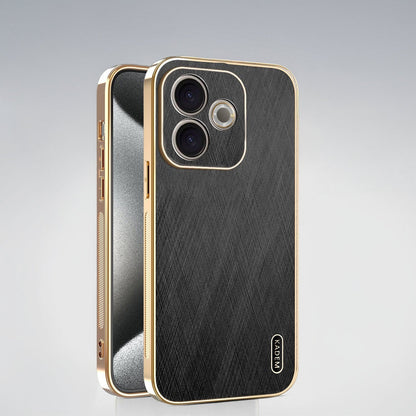 Oppo A5 Pro 5G Premium Electroplated Frame Gold Thread Pattern Soft Case
