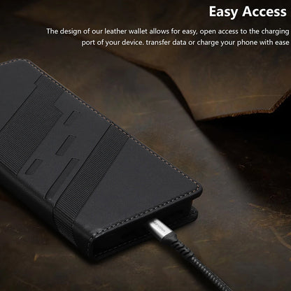 Oppo F27 Pro+ 5G wallet case with card slots and magnetic closure