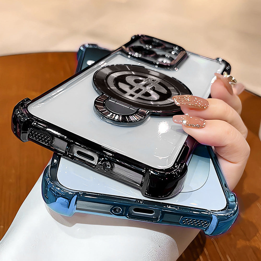 Unique Oppo F31 5G case with spinning dollar and bumper safety

