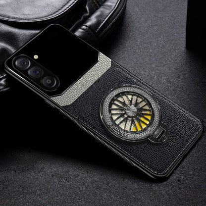 Samsung Galaxy A56 5G Original Luxury Leather Lens Wheel Ring Stand Case