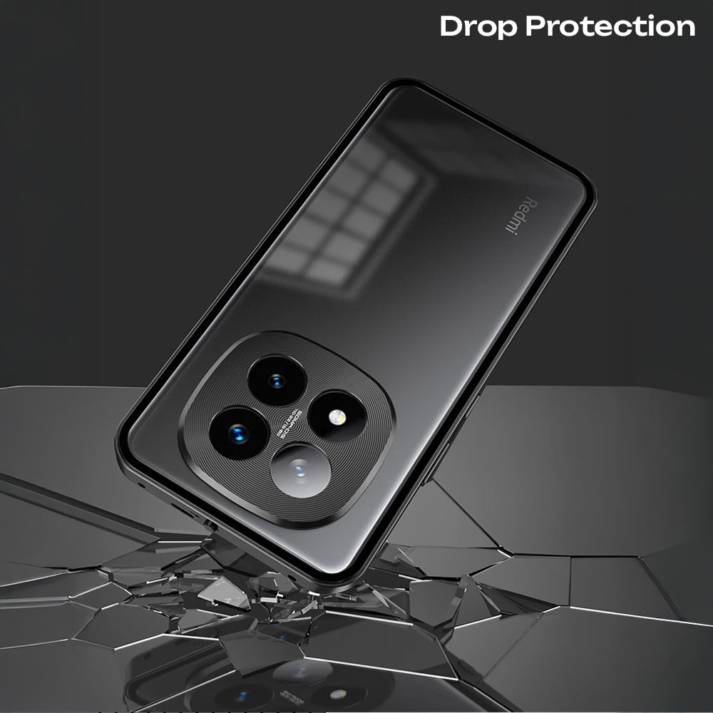 Redmi Note 15 Pro Plus 5G Aluminium Metal Bumper Shield Transparent Back Case