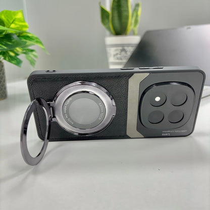 Redmi Note 14 Pro+ 5G Original Luxury Leather Lens Magnifier Ring Stand Case
