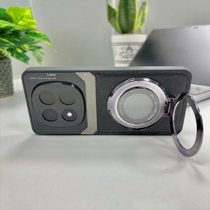 Redmi Note 14 Pro+ 5G Original Luxury Leather Lens Magnifier Ring Stand Case