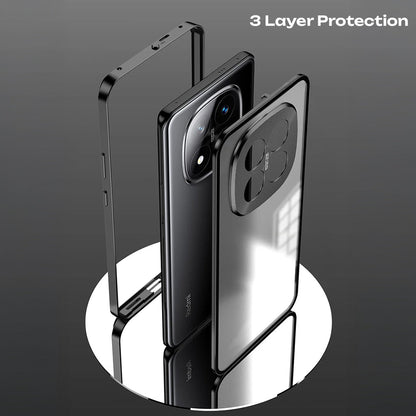 Redmi Note 15 Pro Plus 5G Aluminium Metal Bumper Shield Transparent Back Case